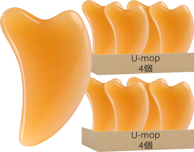 U-mop 刮痧板臉部美容板 9.2 x 6cm 70g, 8個, 橘色