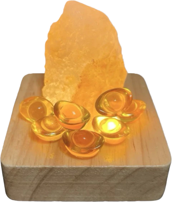 ROSE GEM 瑰麗寶 鹽燈 含USB底座, 金色小靈, 1組