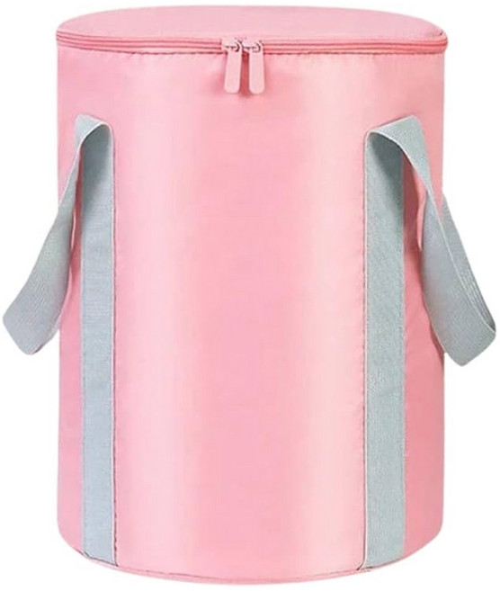 QiMart 升級款封口5層保溫折疊泡腳桶袋 粉色, 1個