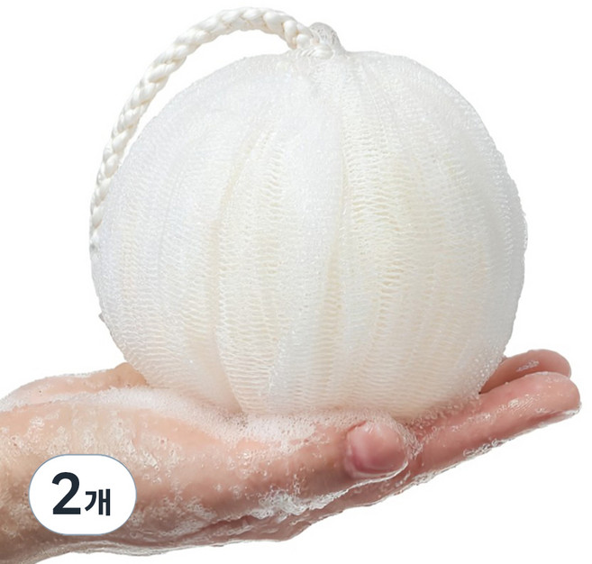 하비티 소프트 샤워 버블 목욕 거품 클렌징 저자극 샤워타올 샤워볼, 화이트, 1개입, 2개