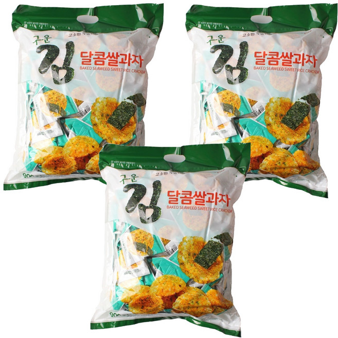 구운김 달콤 쌀과자, 3개, 900g