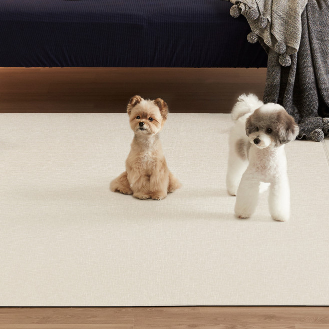 퍼핑 반려동물 펫매트 러그타입, 린넨 베이지, 2개