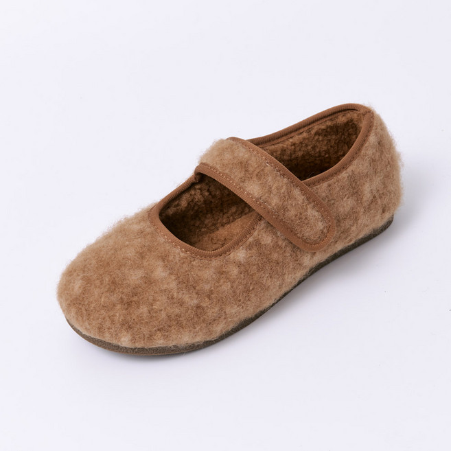 shoes& 女款魔鬼氈瑪莉珍絨毛平底鞋 sn570