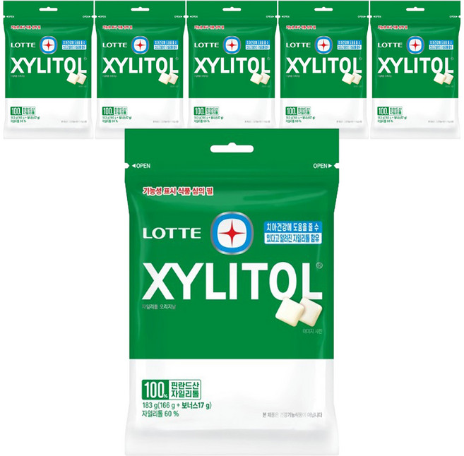 롯데자일리톨 오리지날, 183g, 6개