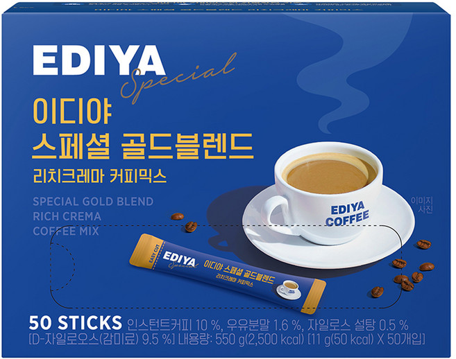 EDIYA COFFEE Special 黃金特調香醇奶霜三合一咖啡, 11g, 50入, 1個