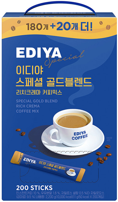이디야 스페셜 골드블렌드 커피믹스, 11g, 200개입, 1개