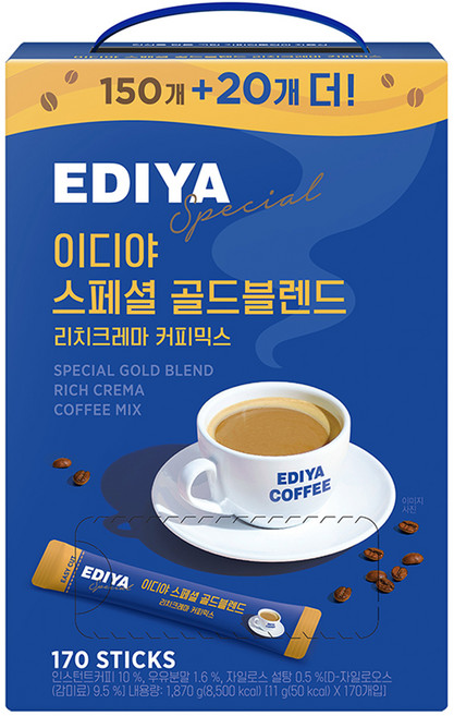 이디야 스페셜 골드블렌드 리치크레마 커피믹스, 11g, 170개입, 1개