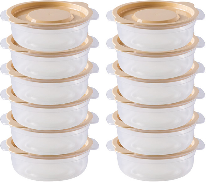 제오닉 라이스나이스 냉동 밥 보관 용기 420ml 옐로우, 12개, 단품