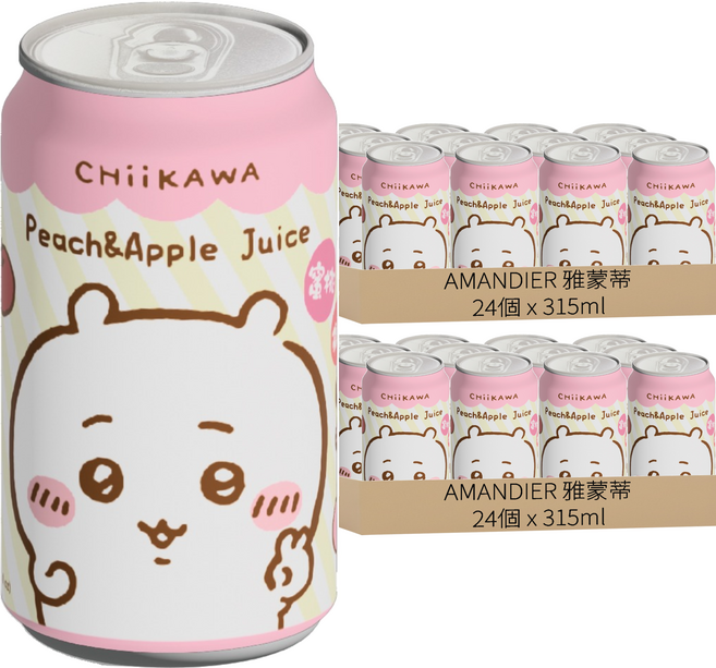 AMANDIER 雅蒙蒂 吉伊卡哇蜜桃蘋果果汁, 48個, 315ml