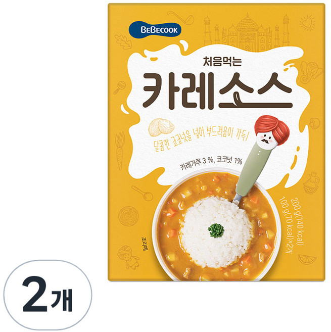 베베쿡 처음먹는 카레소스, 200g, 2개, 카레
