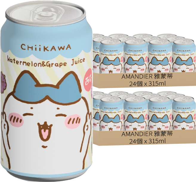 AMANDIER 雅蒙蒂 吉伊卡哇西瓜葡萄果汁, 48個, 315ml
