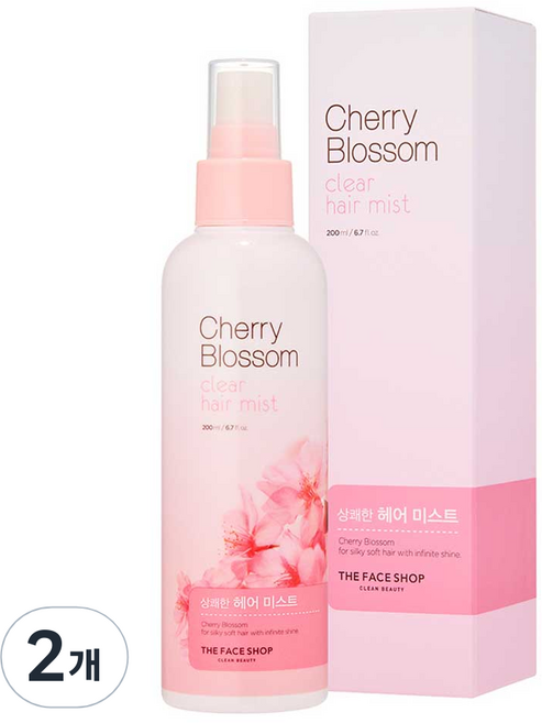 더페이스샵 체리 블러썸 클리어 헤어 미스트, 200ml, 2개