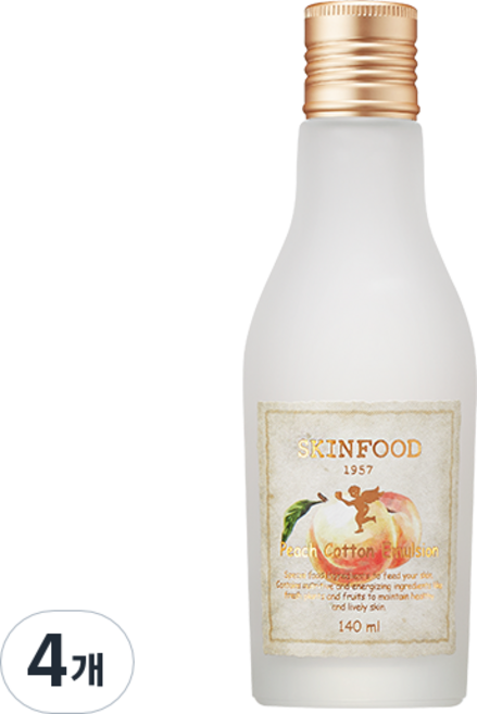 스킨푸드 피치뽀송 에멀전, 140ml, 4개
