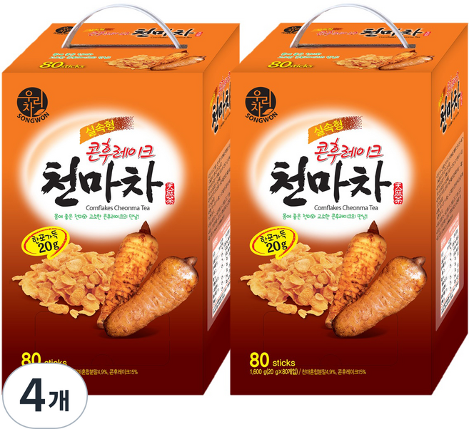 우리차 콘푸레이크 천마차, 20g, 80개입, 4개
