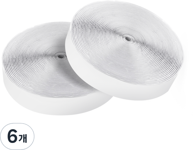 코멧 홈 롤타입 찍찍이 테이프 25mm x 10m, 6개