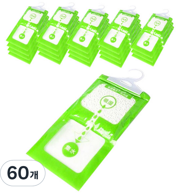 염화칼슘 옷걸이형 제습제 본품, 90g, 60개