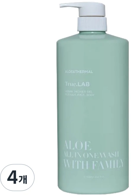 정직한실험실 알로에 올인원 워시 위드 패밀리, 1L, 4개 - 쿠팡