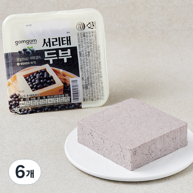 곰곰 서리태 두부, 300g, 6개