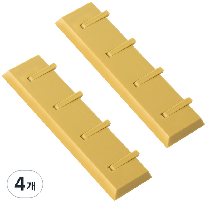 피어니스트 도어백 후크 ABS 무타공걸이, 옐로우, 4개