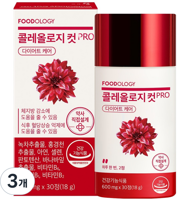푸드올로지 콜레올로지 컷 프로 18g, 30정, 3개