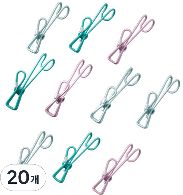 한봄누리 철제 파스텔 후크 집게 수세미 행주 걸이, 랜덤발송, 20개