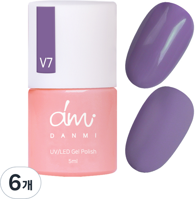 단미 컬러 젤네일, V7 모던바이올렛, 5ml, 6개