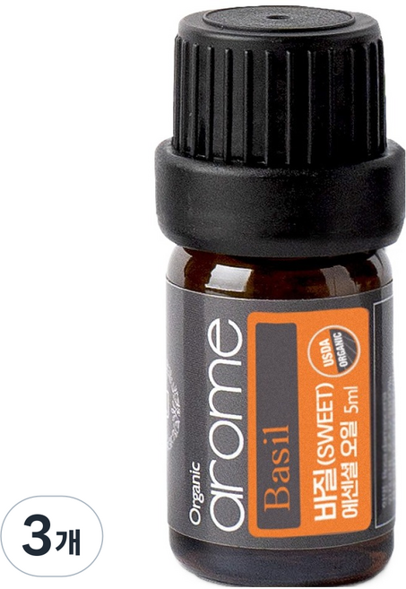 퓨어스 바질 에센셜 오일, 3개, 5ml