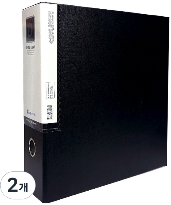 영오 합지 D링 바인더 3공 A4 10cm, 흑색, 2개