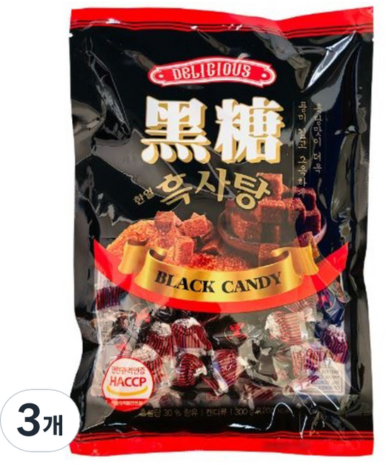 한일 흑사탕, 3개, 300g