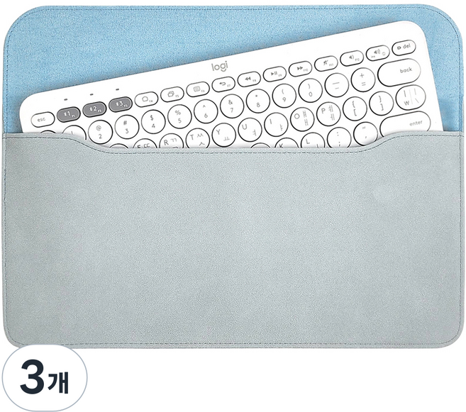 BOHO 블루투스 키보드 휴대용 가죽 파우치 로지텍 K380 MX Keys Mini, 스카이, 3개
