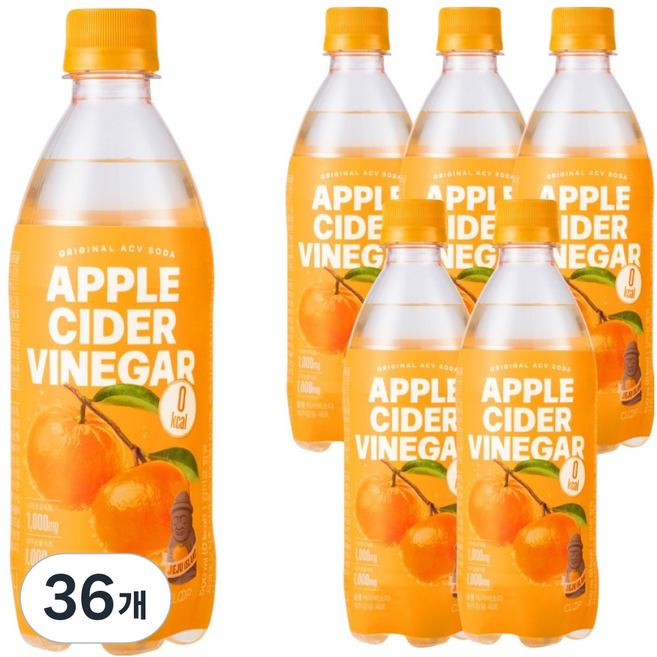 클룹 애사비소다 제주감귤 제로 탄산음료, 500ml, 36개
