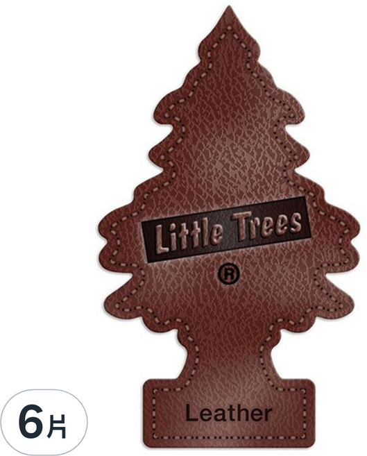 Little Trees 小樹香片 香氣持久自然, 皮革香, 7g, 6片