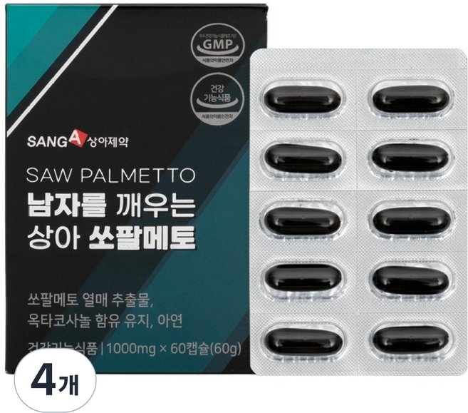 상아제약 남자를 깨우는 상아 쏘팔메토 60g, 60정, 4개