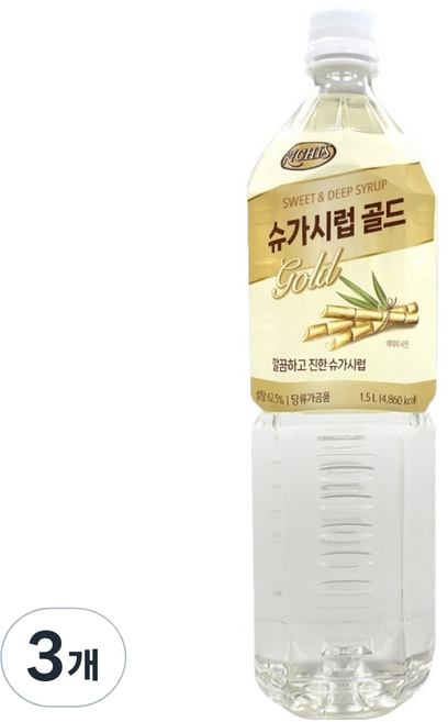 리치스 슈가시럽 골드, 1.5L, 3개