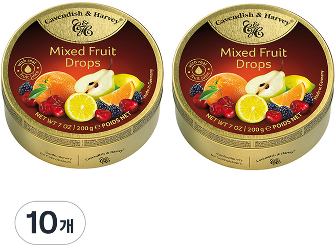 캐빈디쉬앤하비 캔디 종합 과일맛, 200g, 10개