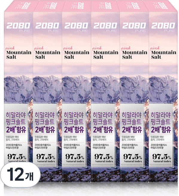 2080 粉紅鹽高山純淨PLUS牙膏, 150g, 12個