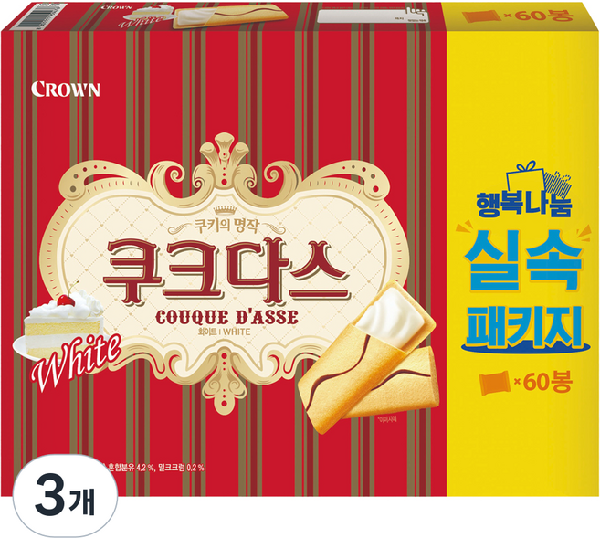 COUQUE D'ASSE 白色餅乾 4入, 3個, 512g