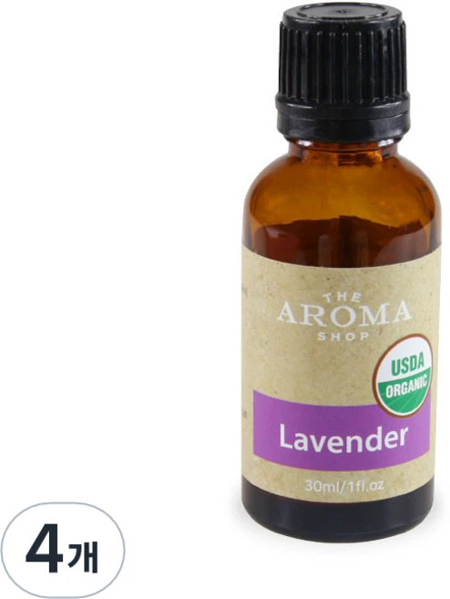 더아로마샵 USDA 라벤더 에센셜오일, 라벤더 30ml, 30ml, 4개 - 쿠팡
