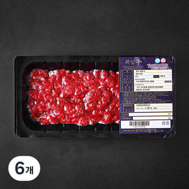 화담우 한우 2등급 우둔 2등급 이유식용 (냉장), 200g, 6개