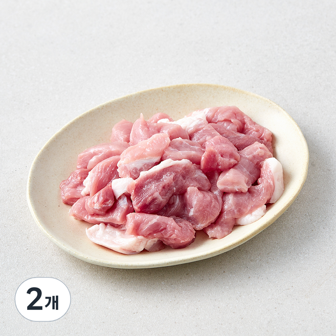 몬트락 무항생제 인증 제주 돼지 뒷다리살 찌개용 (냉장), 2개, 500g