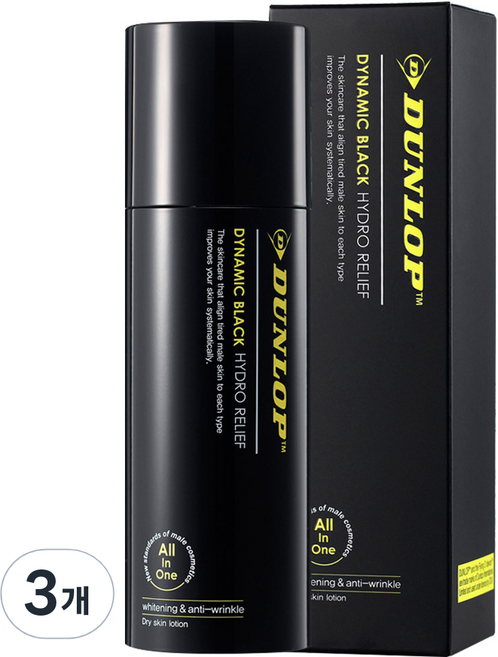 던롭 다이나믹블랙 하이드로 릴리프 올인원 건성피부용, 120ml, 3개