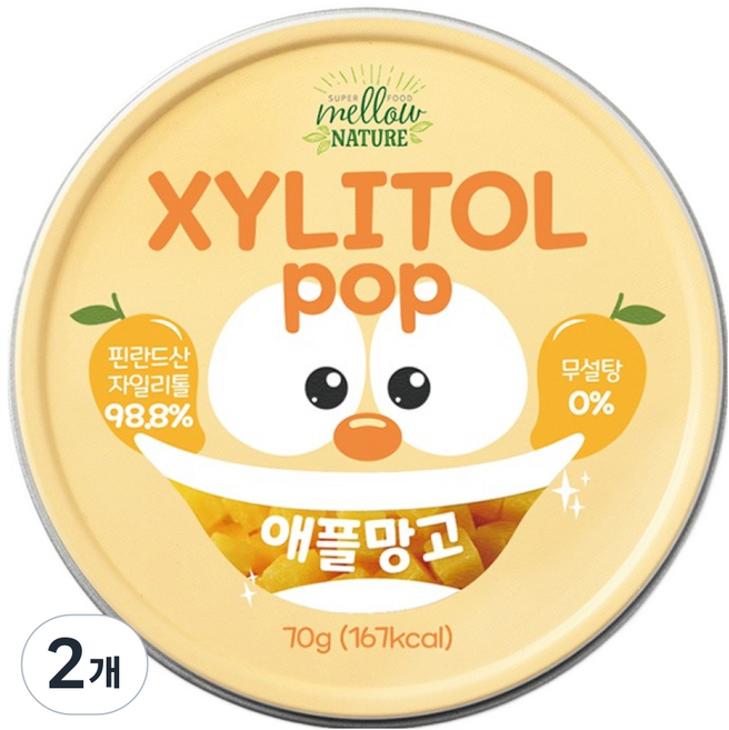 자일리톨팝 틴케이스 애플망고, 70g, 2개