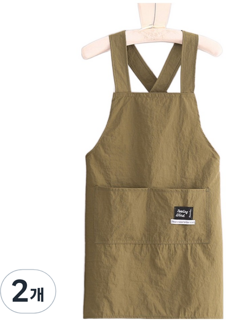 다퍼남 데일리 크로스 앞치마, 카키, 2개