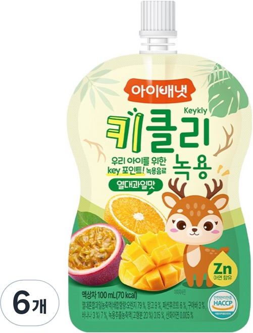 아이배냇 아동용 키클리 녹용, 6개, 100ml