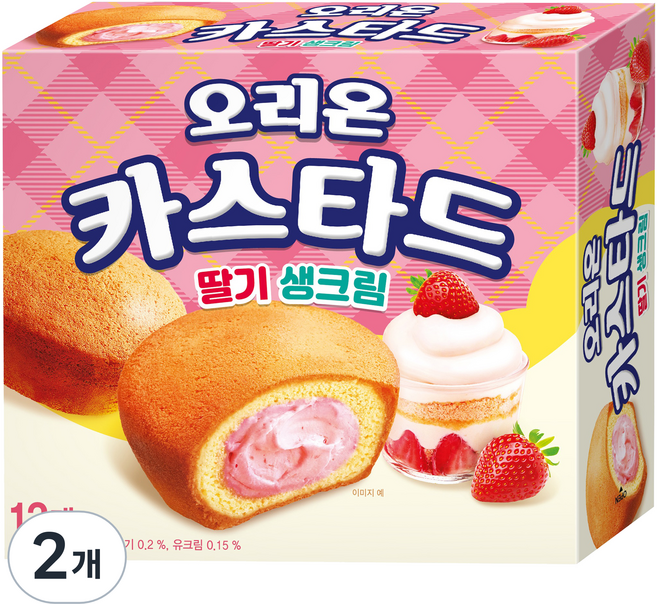 오리온 카스타드 딸기 생크림 12p, 2개, 276g
