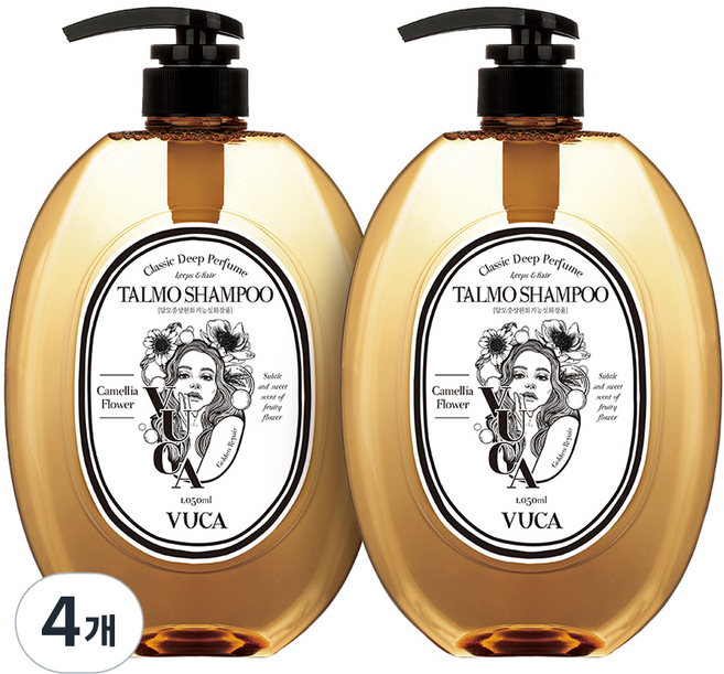 뷰카 클래식 딥 퍼퓸 골든 리페어 탈모 샴푸 동백꽃향, 1.05L, 4개