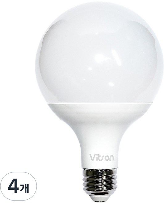 비츠온 LED 볼전구 롱타입 12W, 주광색, 4개