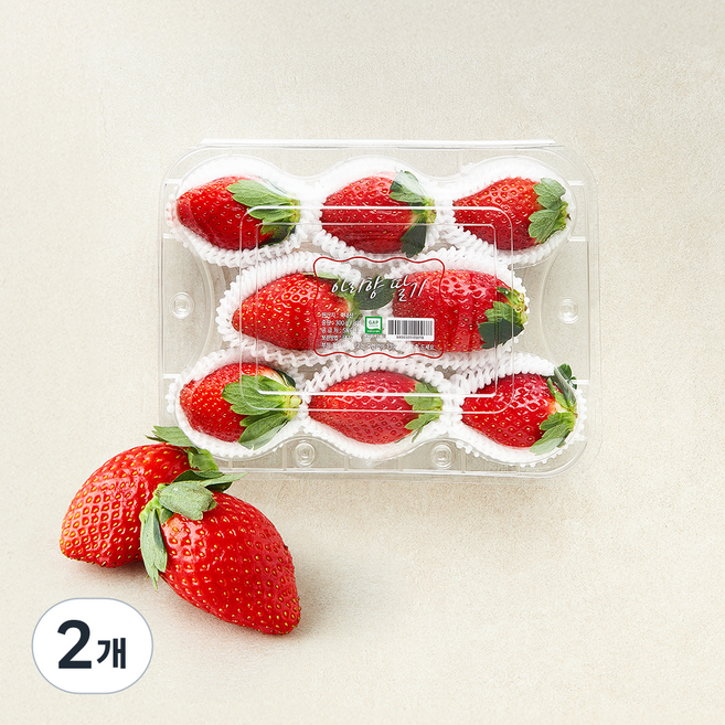 GAP 인증 홍성 아리향 딸기 8입, 300g, 2개