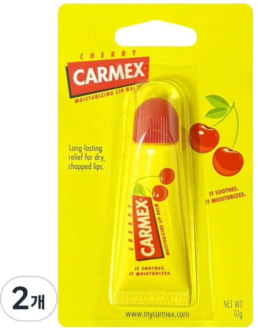 카멕스 체리 튜브 보습 립밤, 10g, 2개