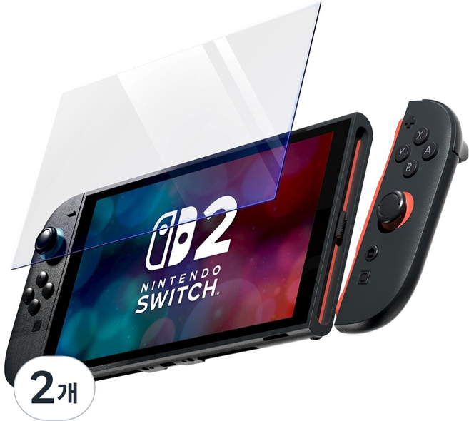 구스페리 닌텐도 스위치2 강화유리 블루라이트 차단 액정보호필름, 투명, 2개